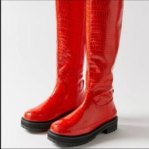 Urban Outfitters Lacey Tall Boot Dark Orange 6